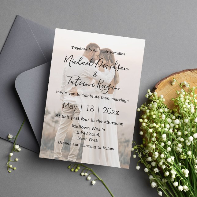 elegant  handwriting modern wedding photo invitation (Creator Uploaded)
