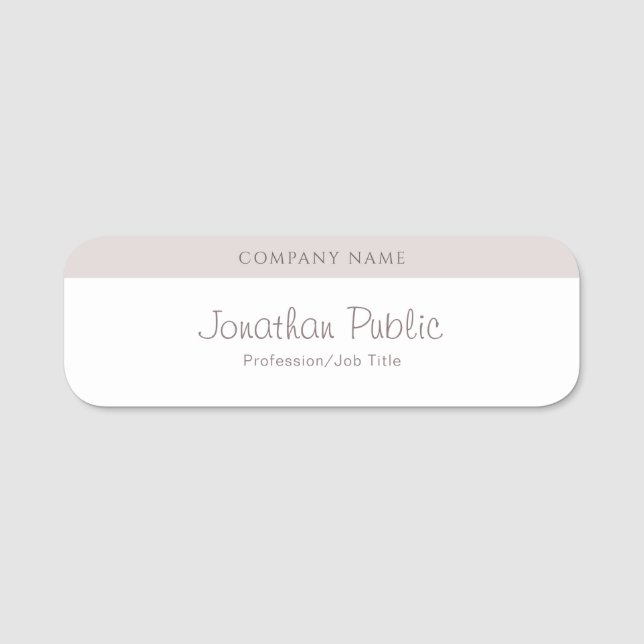 Elegant Handwriting Script Name Modern Template Tag (Front)