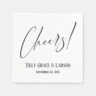 Elegant Handwriting Script Typography Cheers! Napkin
