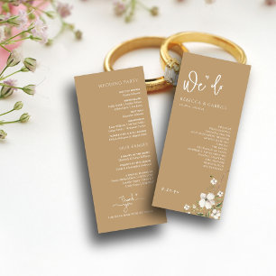 Elegant Handwriting Watercolor Floral Wedding Program