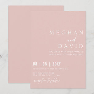Elegant Handwritten Blush Green Wedding Invitation