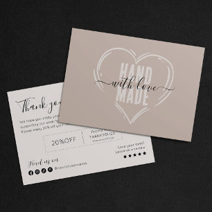 Elegant Handwritten Business Thank You Discount Card