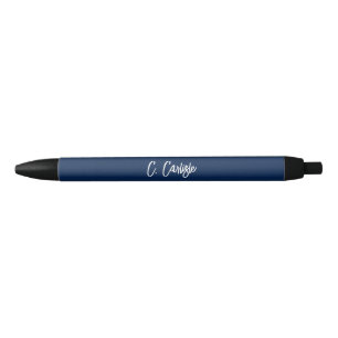 Elegant Handwritten Modern Script Personalized Black Ink Pen