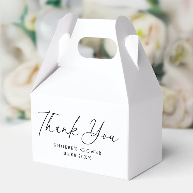 Elegant Handwritten Script Bridal Shower Gable Favor Box (Creator Uploaded)