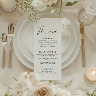 Elegant Handwritten Script Bridal Shower Menu