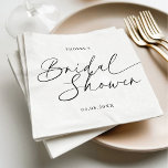 Elegant Handwritten Script Bridal Shower Napkins<br><div class="desc">Make your bridal shower an elegant affair with these stunning Elegant Handwritten Script Bridal Shower Napkins. These simple yet sophisticated napkins are the perfect way to elevate your bridal shower decor. The handwritten script font gives a modern, stylish vibe while the black and white colour scheme keeps things minimalist and...</div>