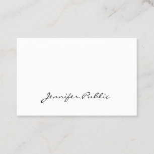 Elegant Handwritten Script Clean Modern Plain Business Card