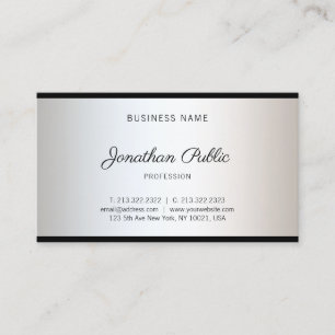 Elegant Handwritten Script Cool Chic Plain Luxury Business Card