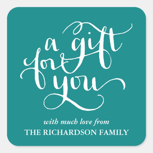 ELEGANT HANDWRITTEN SCRIPT GIFT TAG STICKERS (Front)
