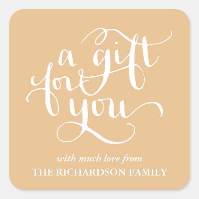 ELEGANT HANDWRITTEN SCRIPT GIFT TAG STICKERS (Front)