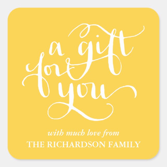 ELEGANT HANDWRITTEN SCRIPT GIFT TAG STICKERS (Front)