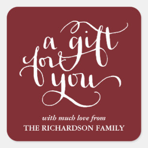 ELEGANT HANDWRITTEN SCRIPT GIFT TAG STICKERS