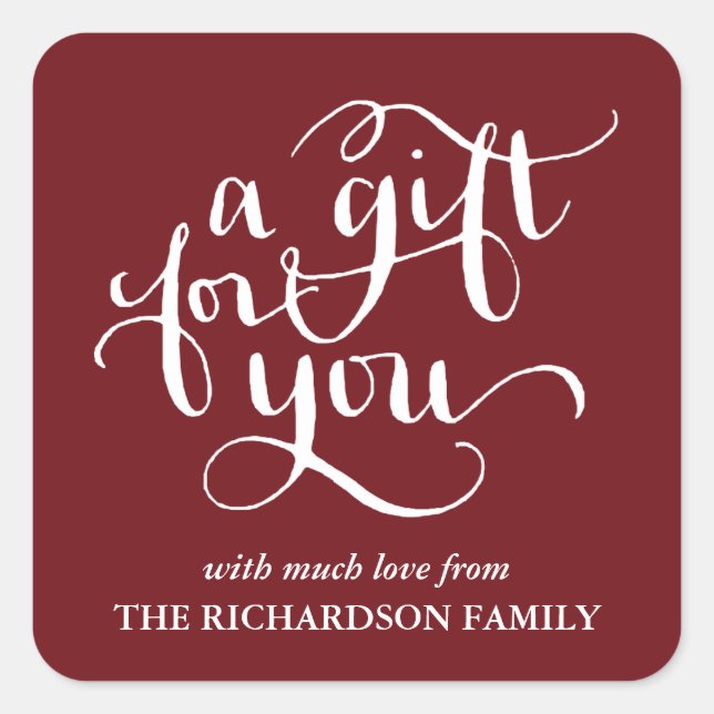 ELEGANT HANDWRITTEN SCRIPT GIFT TAG STICKERS (Front)
