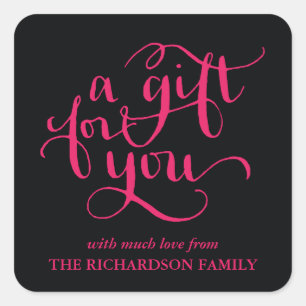 ELEGANT HANDWRITTEN SCRIPT GIFT TAG STICKERS