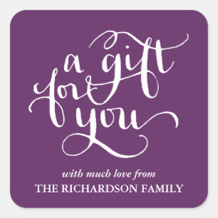 ELEGANT HANDWRITTEN SCRIPT GIFT TAG STICKERS