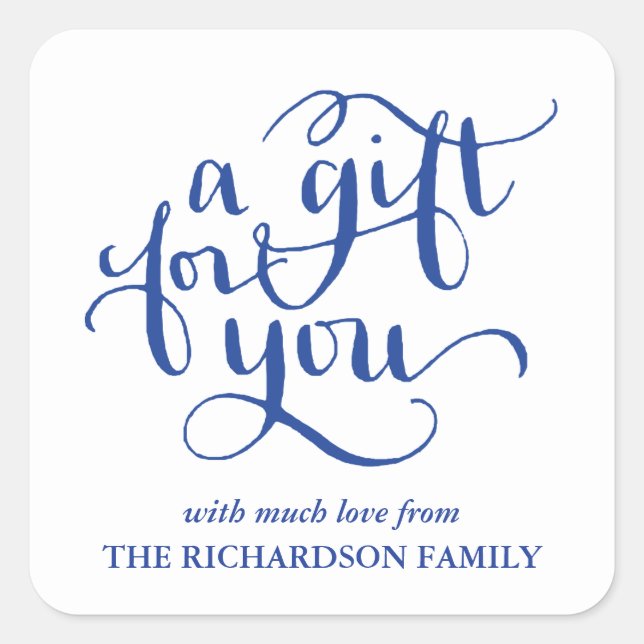 ELEGANT HANDWRITTEN SCRIPT GIFT TAG STICKERS (Front)