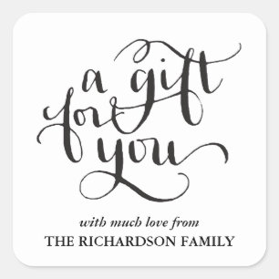 ELEGANT HANDWRITTEN SCRIPT GIFT TAG STICKERS