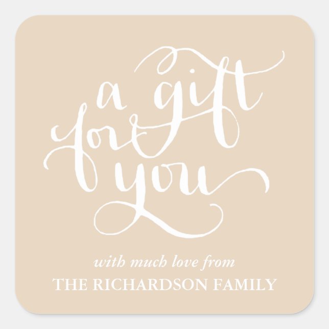 ELEGANT HANDWRITTEN SCRIPT GIFT TAG STICKERS (Front)