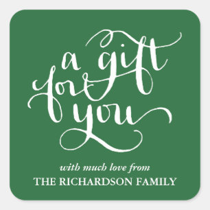 ELEGANT HANDWRITTEN SCRIPT GIFT TAG STICKERS