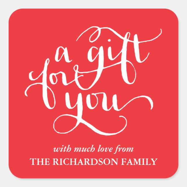 ELEGANT HANDWRITTEN SCRIPT GIFT TAG STICKERS (Front)