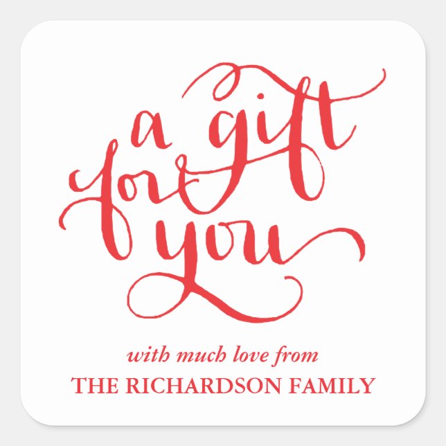 ELEGANT HANDWRITTEN SCRIPT GIFT TAG STICKERS (Front)