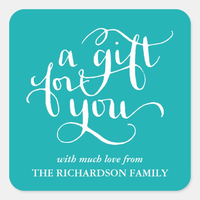 ELEGANT HANDWRITTEN SCRIPT GIFT TAG STICKERS (Front)