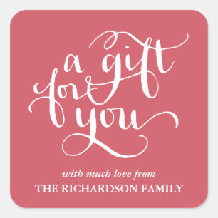 ELEGANT HANDWRITTEN SCRIPT GIFT TAG STICKERS