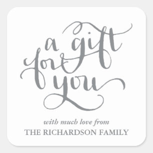 ELEGANT HANDWRITTEN SCRIPT GIFT TAG STICKERS