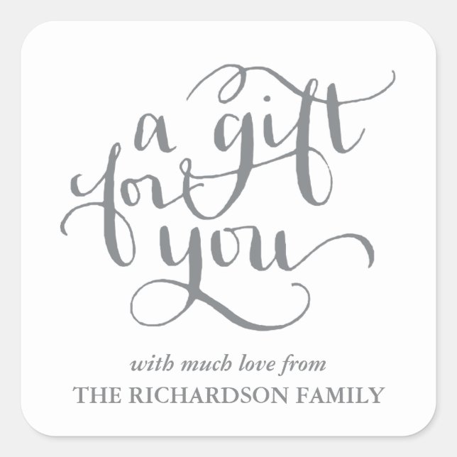 ELEGANT HANDWRITTEN SCRIPT GIFT TAG STICKERS (Front)