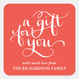 ELEGANT HANDWRITTEN SCRIPT GIFT TAG STICKERS