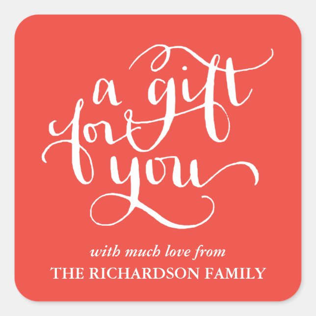 ELEGANT HANDWRITTEN SCRIPT GIFT TAG STICKERS (Front)