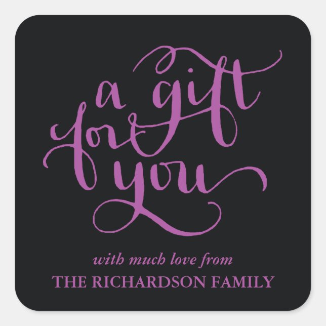 ELEGANT HANDWRITTEN SCRIPT GIFT TAG STICKERS (Front)