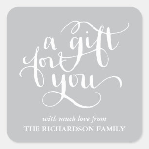 ELEGANT HANDWRITTEN SCRIPT GIFT TAG STICKERS