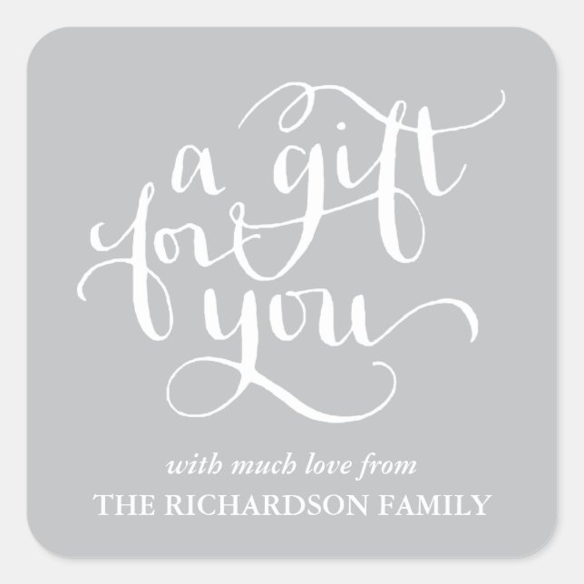 ELEGANT HANDWRITTEN SCRIPT GIFT TAG STICKERS (Front)