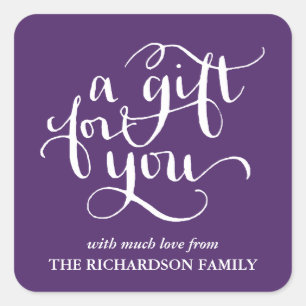 ELEGANT HANDWRITTEN SCRIPT GIFT TAG STICKERS