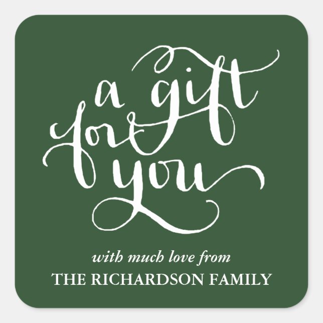 ELEGANT HANDWRITTEN SCRIPT GIFT TAG STICKERS (Front)