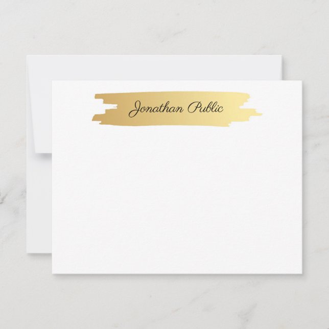 Elegant Handwritten Script Gold White Template (Front)