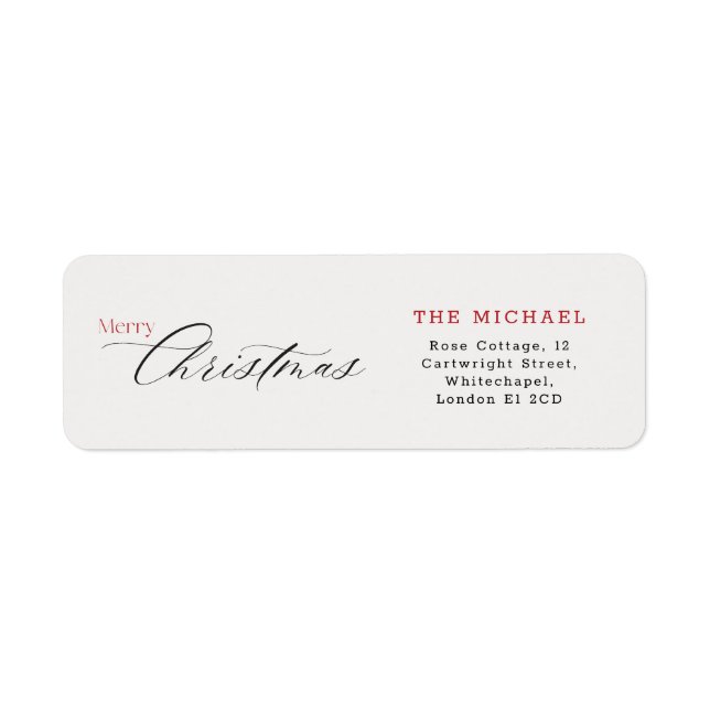 Elegant Handwritten Script Merry Christmas (Front)