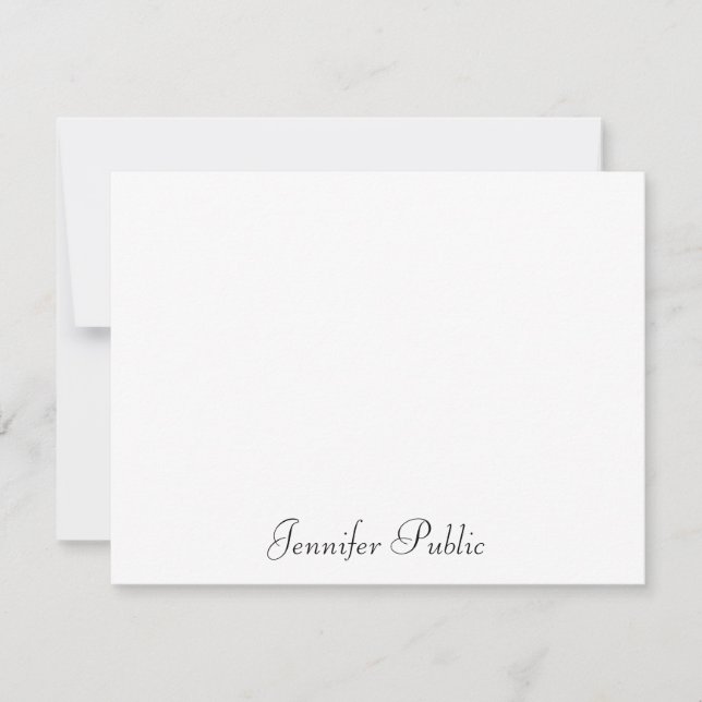 Elegant Handwritten Script Name Text Minimalistic Card (Front)