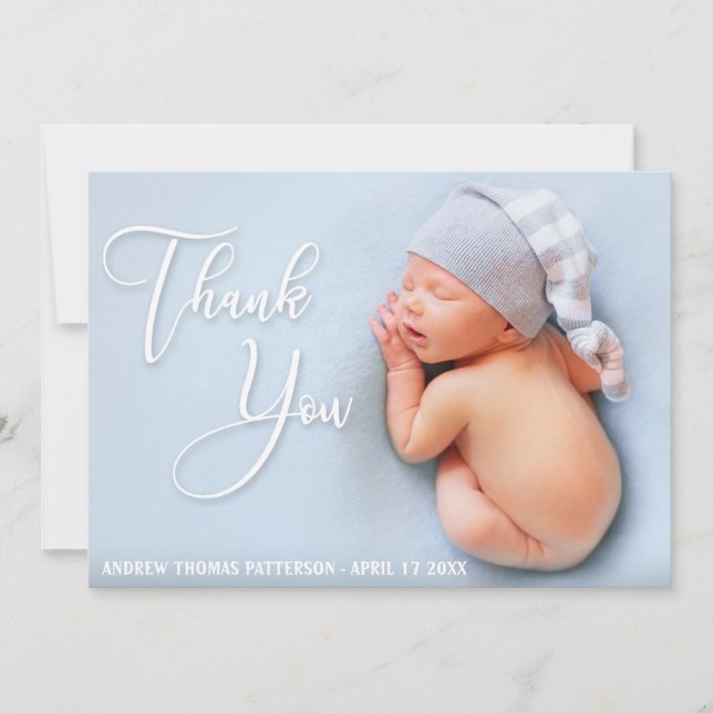 Elegant Handwritten Script | New Baby Thank You (Front)
