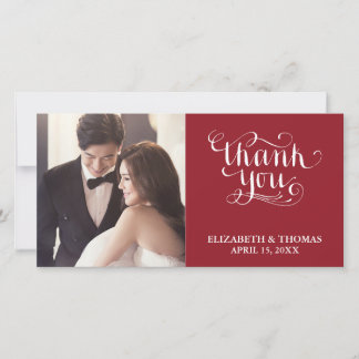 ELEGANT HANDWRITTEN SCRIPT PHOTO THANK YOU CARD