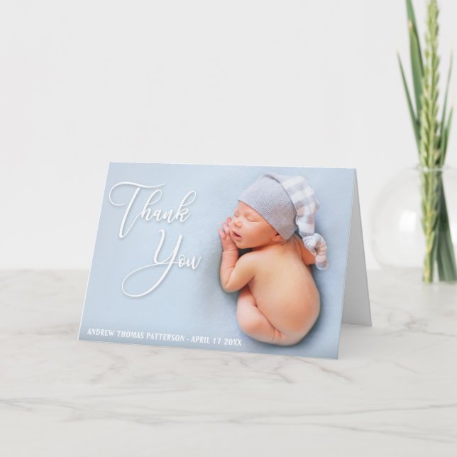 Elegant Handwritten Script | Photo Thank You Card (Front)