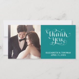 ELEGANT HANDWRITTEN SCRIPT PHOTO THANK YOU CARD