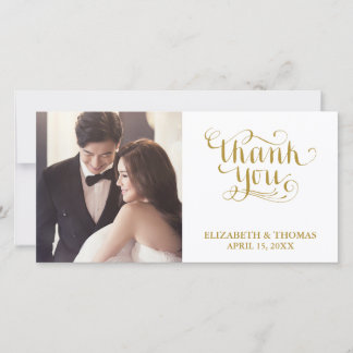 ELEGANT HANDWRITTEN SCRIPT PHOTO THANK YOU CARD