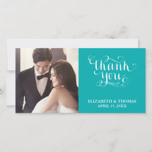 ELEGANT HANDWRITTEN SCRIPT PHOTO THANK YOU CARD