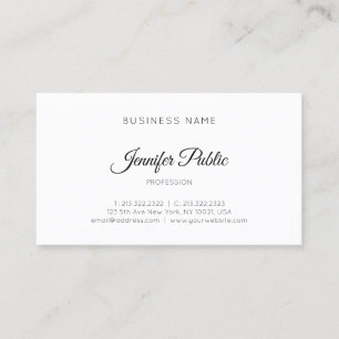 Elegant Handwritten Script Template Modern Simple Business Card