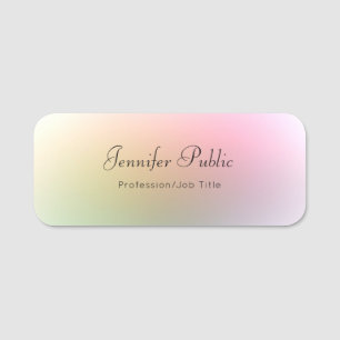 Elegant Handwritten Script Text Colorful Template Name Tag