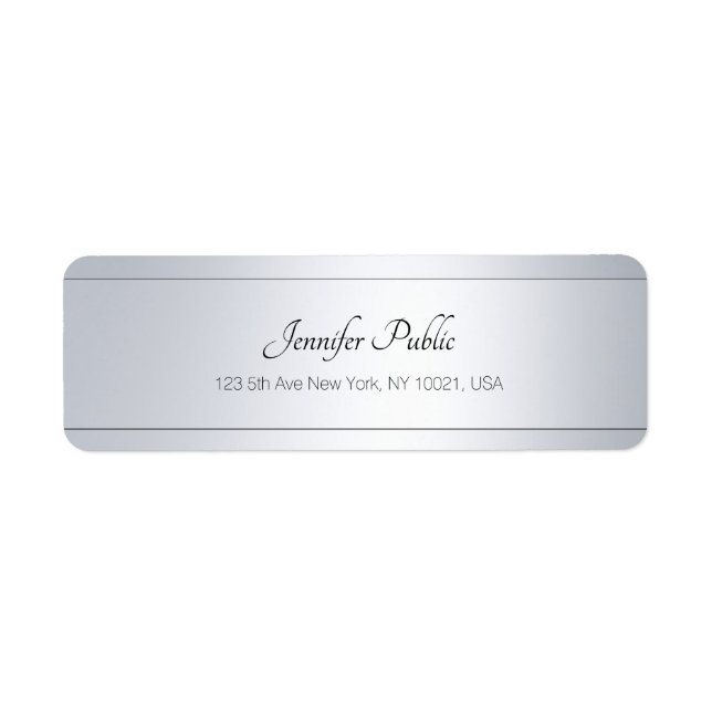 Elegant Handwritten Script Text Silver Template (Front)