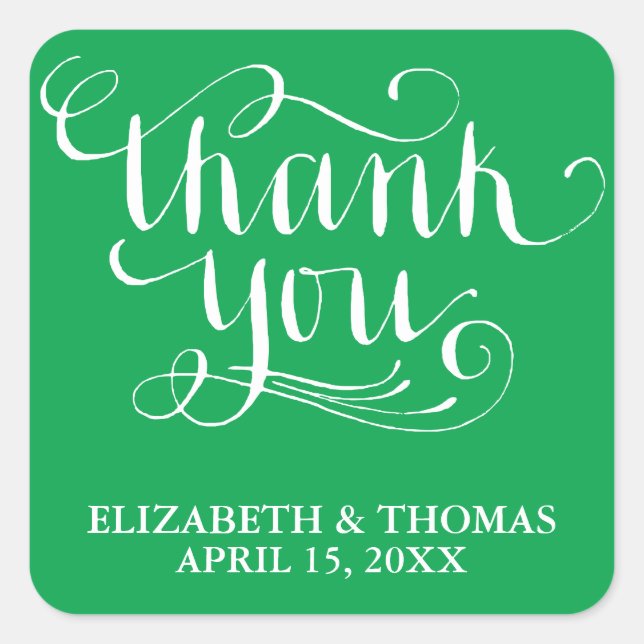 ELEGANT HANDWRITTEN SCRIPT THANK YOU STICKERS (Front)
