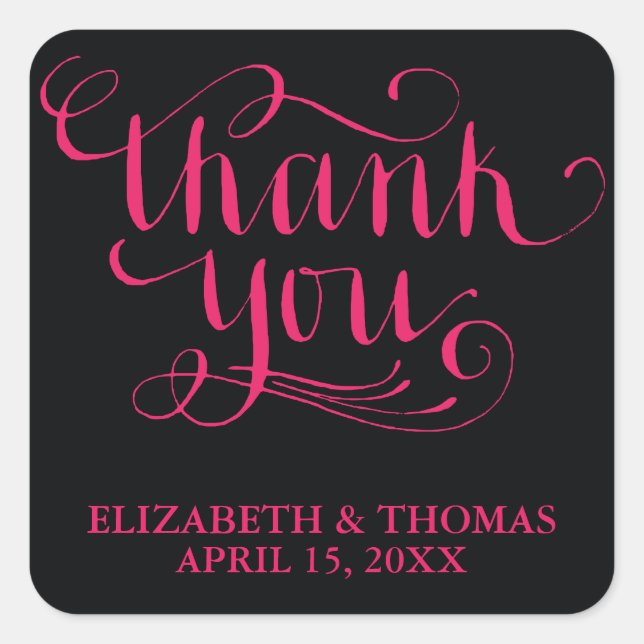 ELEGANT HANDWRITTEN SCRIPT THANK YOU STICKERS (Front)